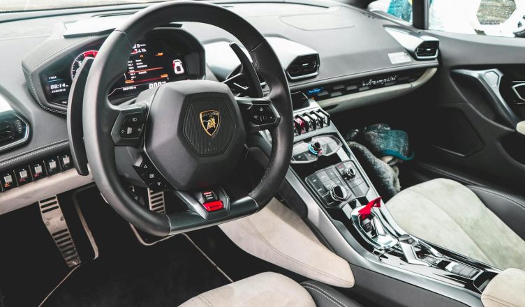 Black Lamborghini Vehicle Steering Wheel